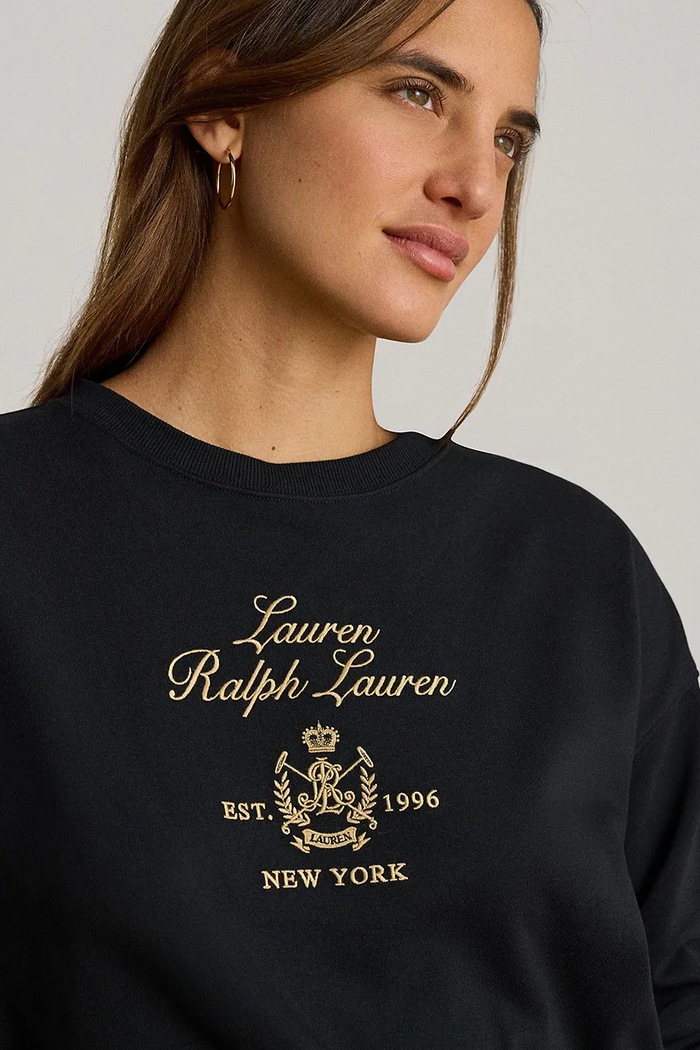 Lauren Ralph Lauren bluza damska z bawełną czarny 200P13944