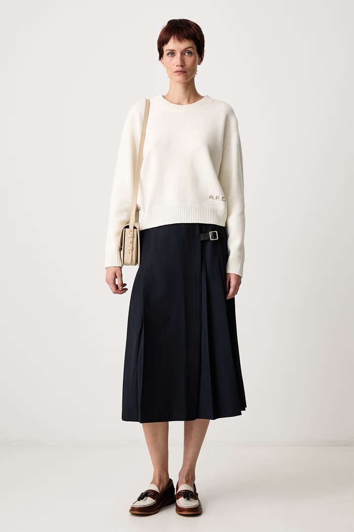 A.P.C. Sweter damski wełniany Anna WOASW.F23498 beżowy AW26