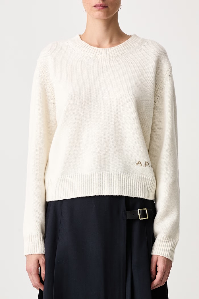 Sweter damski wełniany Anna A.P.C. beżowy WOASW.F23498