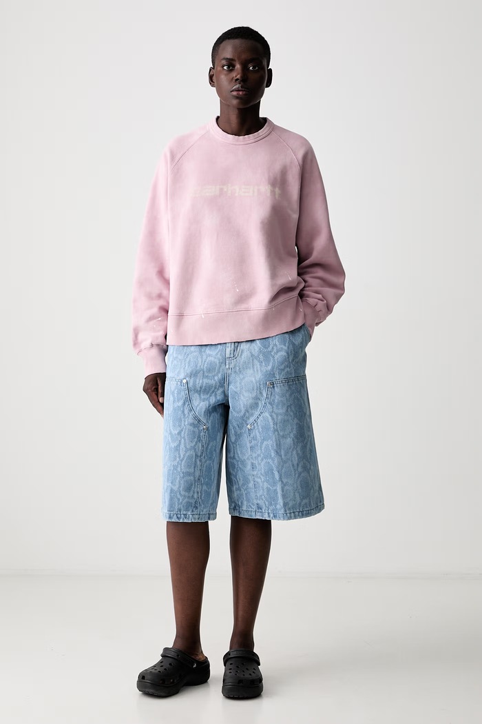 Carhartt WIP W Painter bluza z kapturem bawełniana damska I036843 różowy AW26