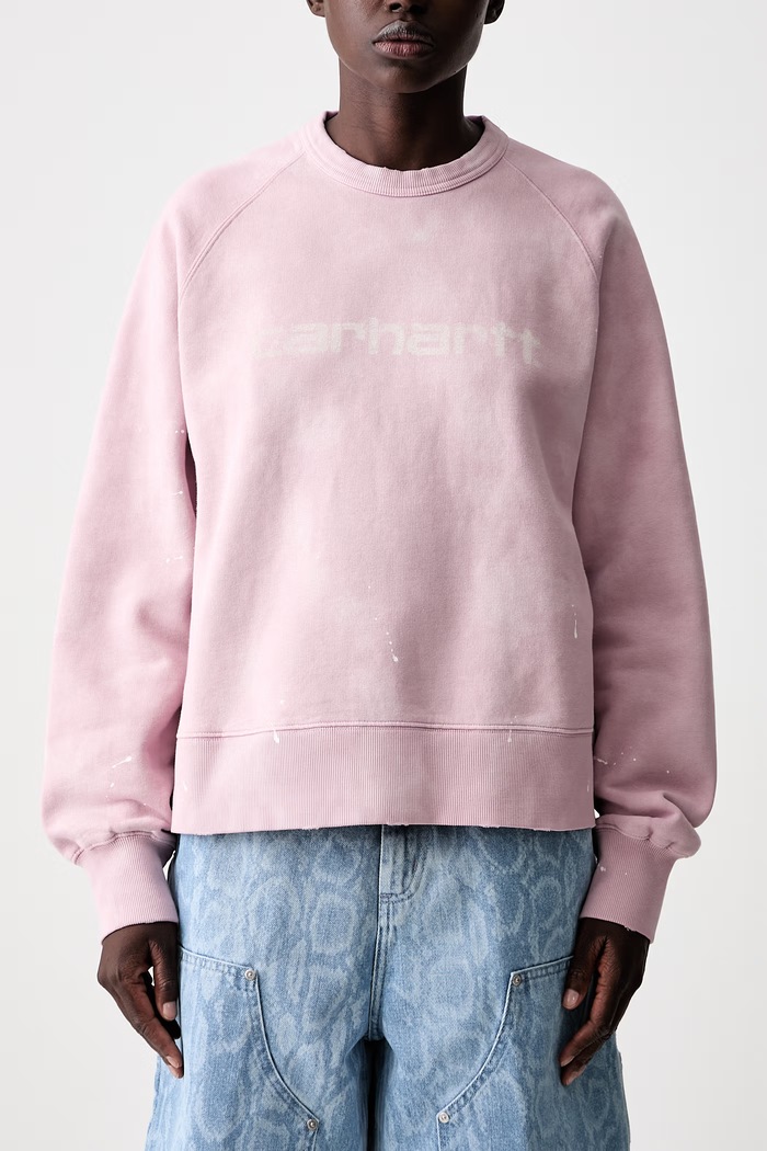 Carhartt WIP W Painter bluza z kapturem bawełniana damska I036843 różowy