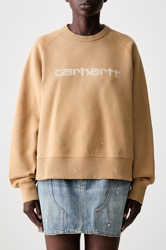 Carhartt WIP W Painter bluza z kapturem bawełniana damska I036843 brązowy