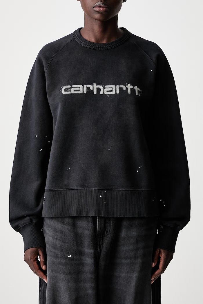 Carhartt WIP W Painter bluza z kapturem bawełniana damska czarny I036843