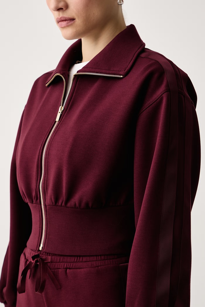 Mikina na zips dámska s viskózou Twinset 262TT2340 burgundské
