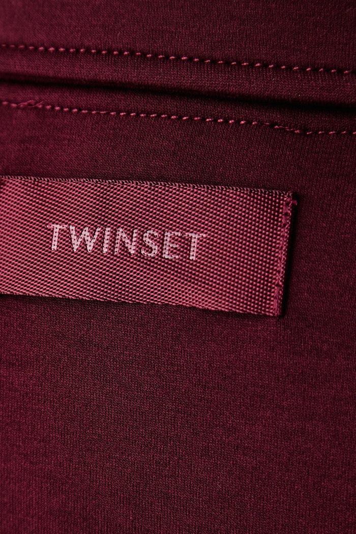Mikina na zips dámska s viskózou Twinset burgundské 262TT2340