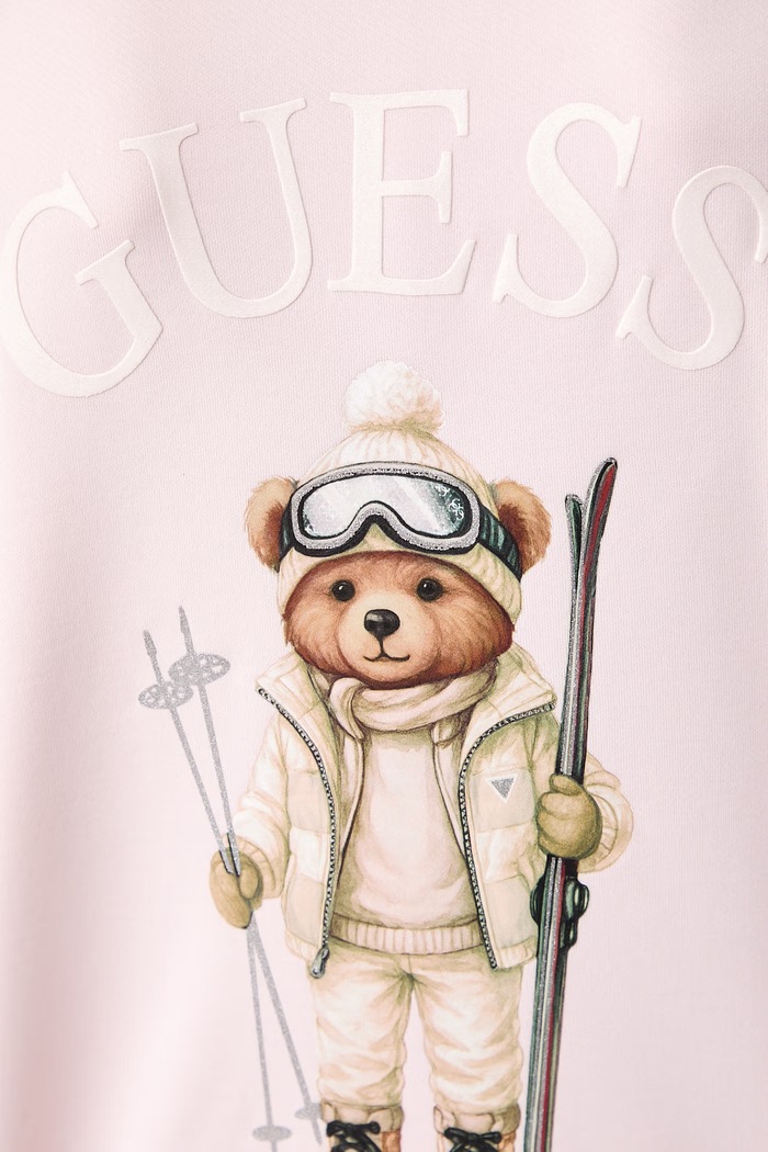 Mikina s kapucňou dámska FABRIZIA Guess ružová V6BQ17.K6354