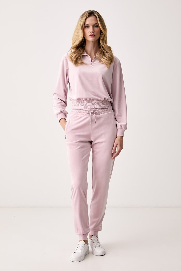 Guess Mikina dámska zamatová AMALIA V6BQ08.K6302 fialová AW26