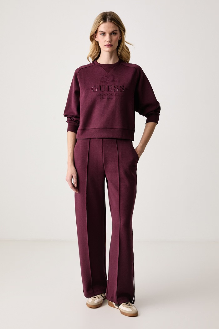 Guess Mikina dámska s viskózou SIBILLA V6BQ05.K6264 burgundské AW26