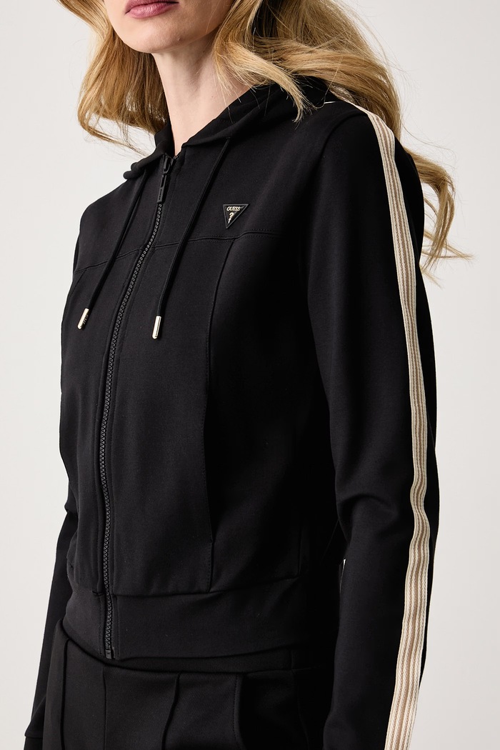 Mikina na zips dámska s viskózou FAUSTA Guess V6BQ02.K6254 čierna