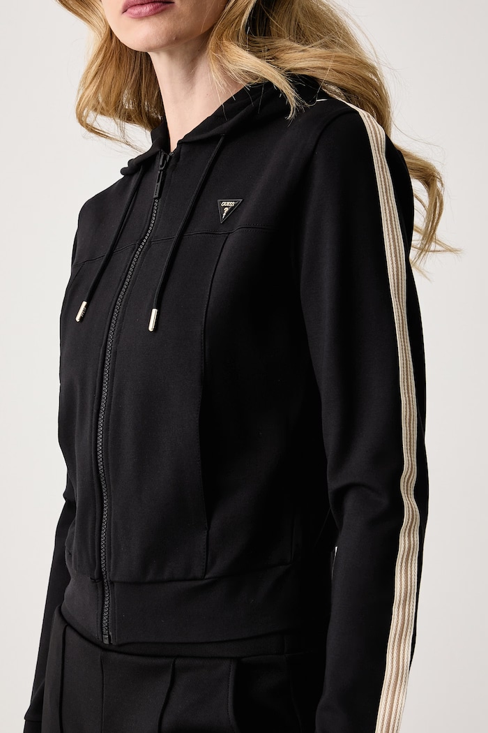 Mikina na zips dámska s viskózou FAUSTA Guess V6BQ02.K6254 čierna