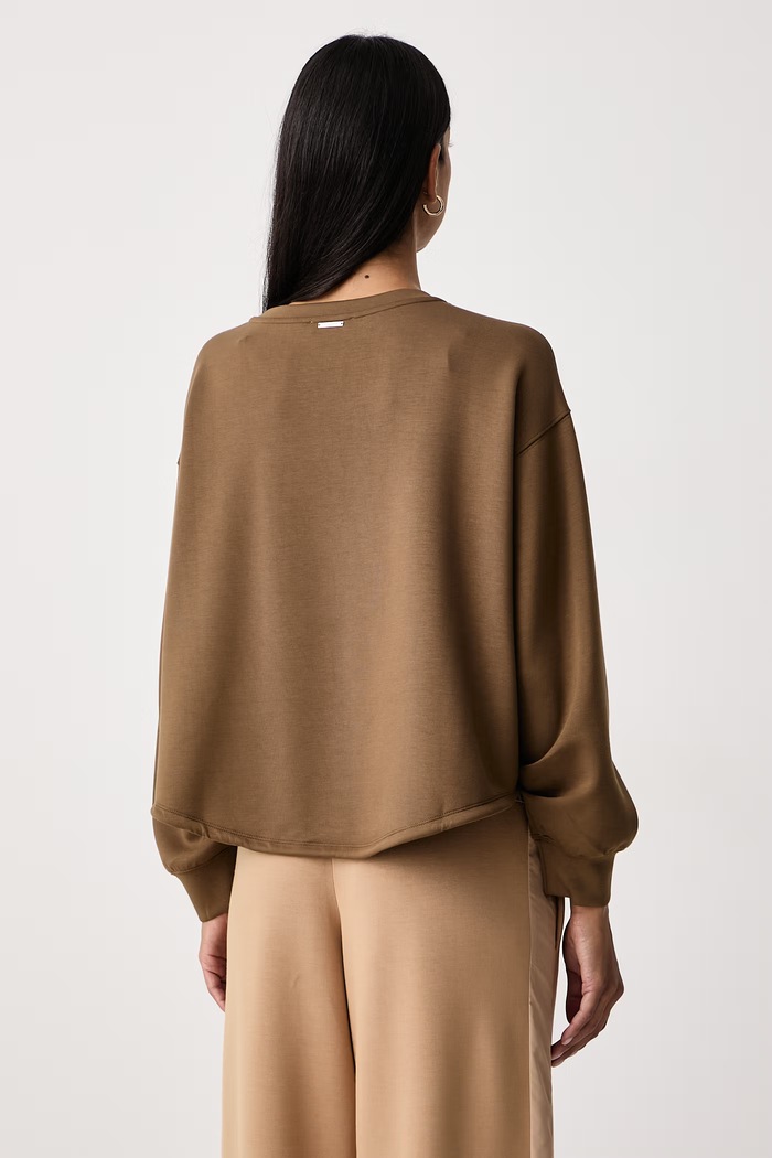 Дрехи Twinset Суичър дамски с вискоза 262LI2LBB кафяв