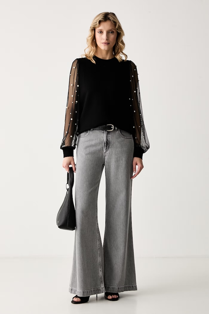 Karl Lagerfeld μπλούζα γυναικεία με βισκόζη B3W20028 μαύρο AW26