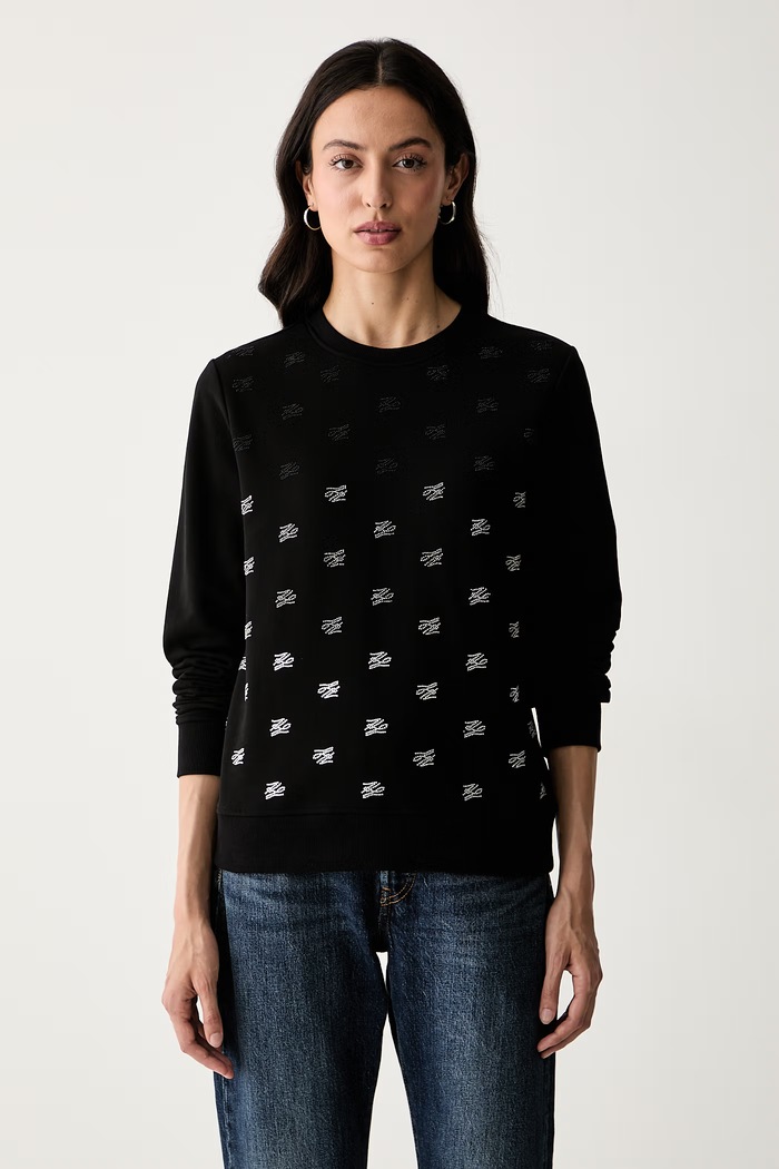 Karl Lagerfeld felpa da donna in cotone nero B3W20029