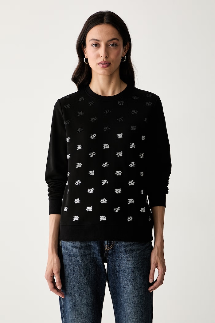 Karl Lagerfeld felpa da donna in cotone nero B3W20029