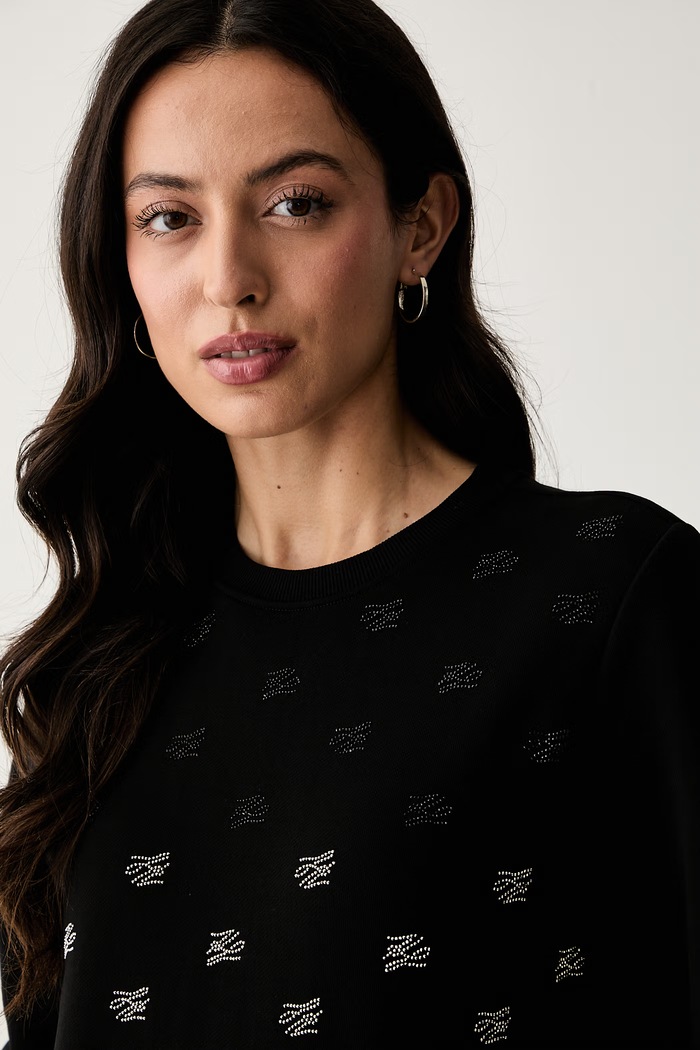 Karl Lagerfeld felpa da donna in cotone nero B3W20029
