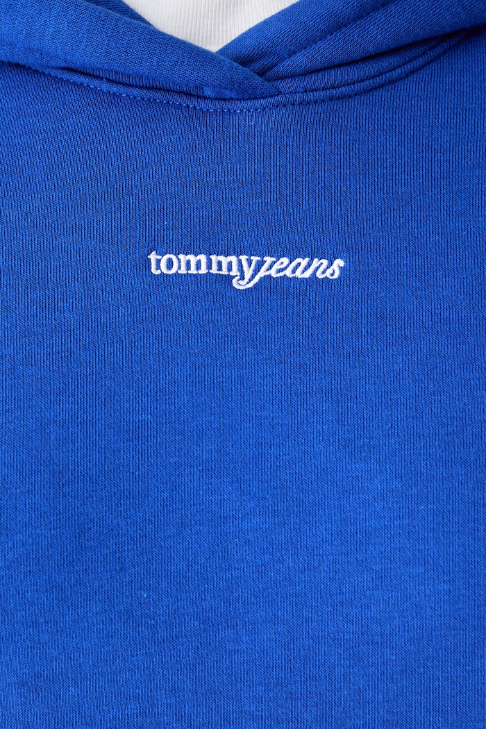Tommy Jeans pulover s kapuco ženski bombažen DW0DW22825 modra