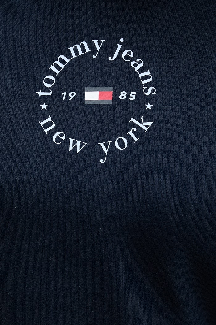 Tommy Jeans μπλούζα με κουκούλα γυναικεία με βαμβάκι DW0DW22823 σκούρο μπλε