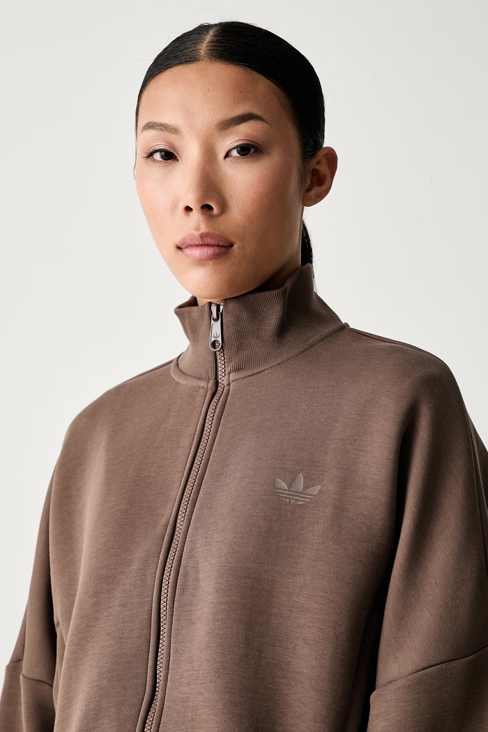 adidas Originals mikina na zips dámska s bavlnou Spacer hnedá KZ2189