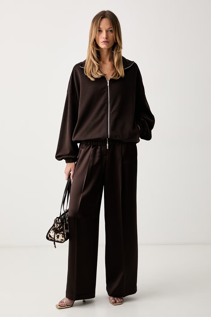adidas Originals μπλούζα με κουμπιά Γυναικεία KY9248 καφέ AW26