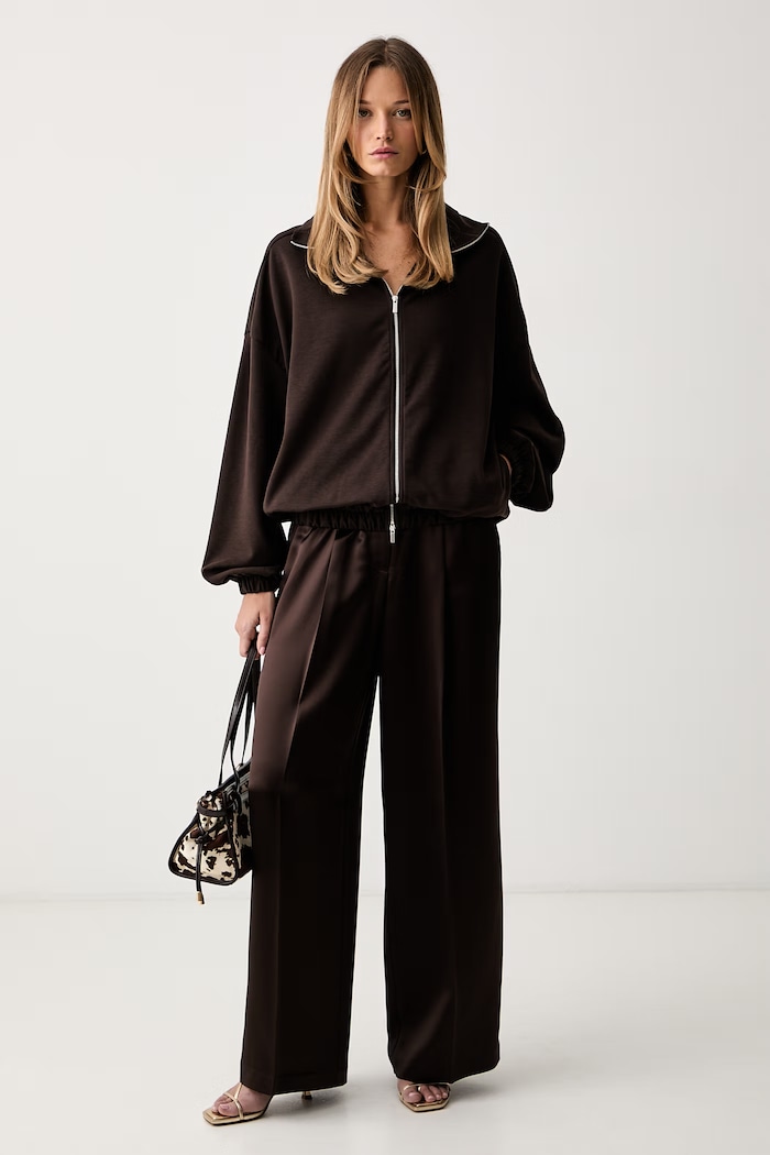 adidas Originals μπλούζα με κουμπιά Γυναικεία KY9248 καφέ AW26
