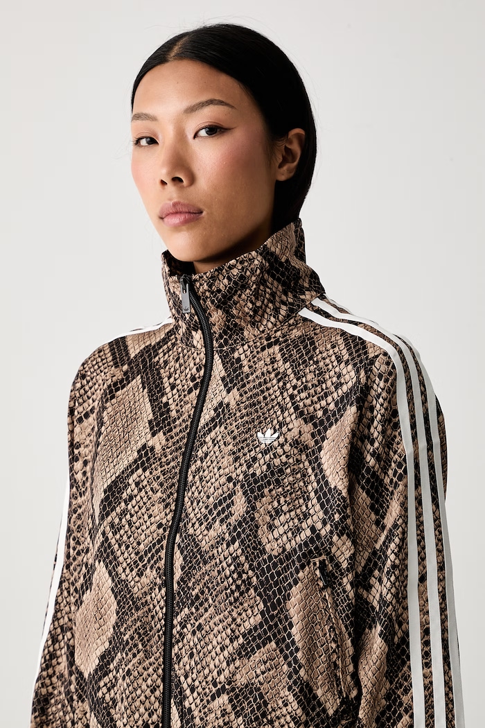 Odzież adidas Originals bluza rozpinana damska Satin Snake KX1885 brązowy