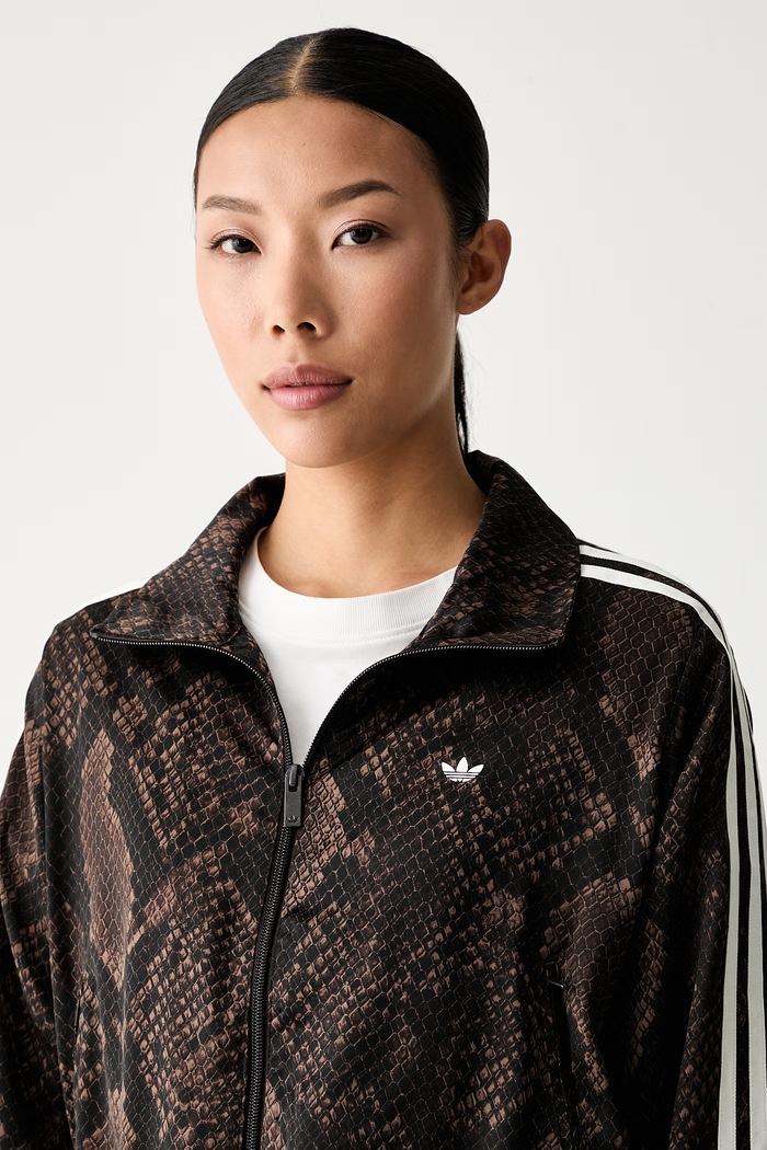 adidas Originals кофта на застёжке для женщин Satin Snake коричневый KX1884