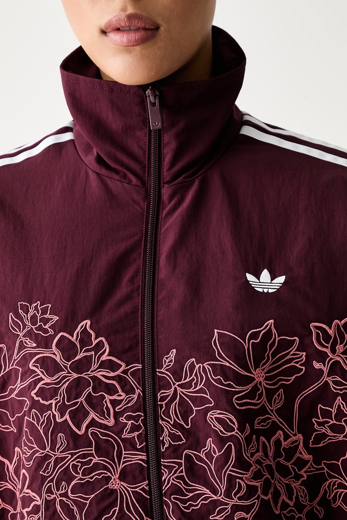 adidas Originals kurtka przejściowa damska Floral Firebird KX1875 bordowy