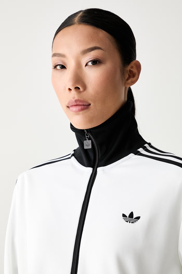 adidas Originals mikina na zips dámska s bavlnou Beckenbauer biela KV9565