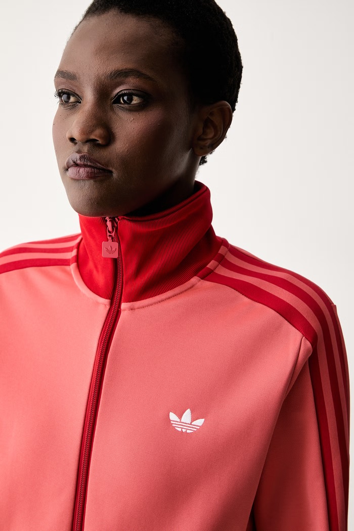 adidas Originals bluza rozpinana damska z bawełną Beckenbauer różowy KV9564