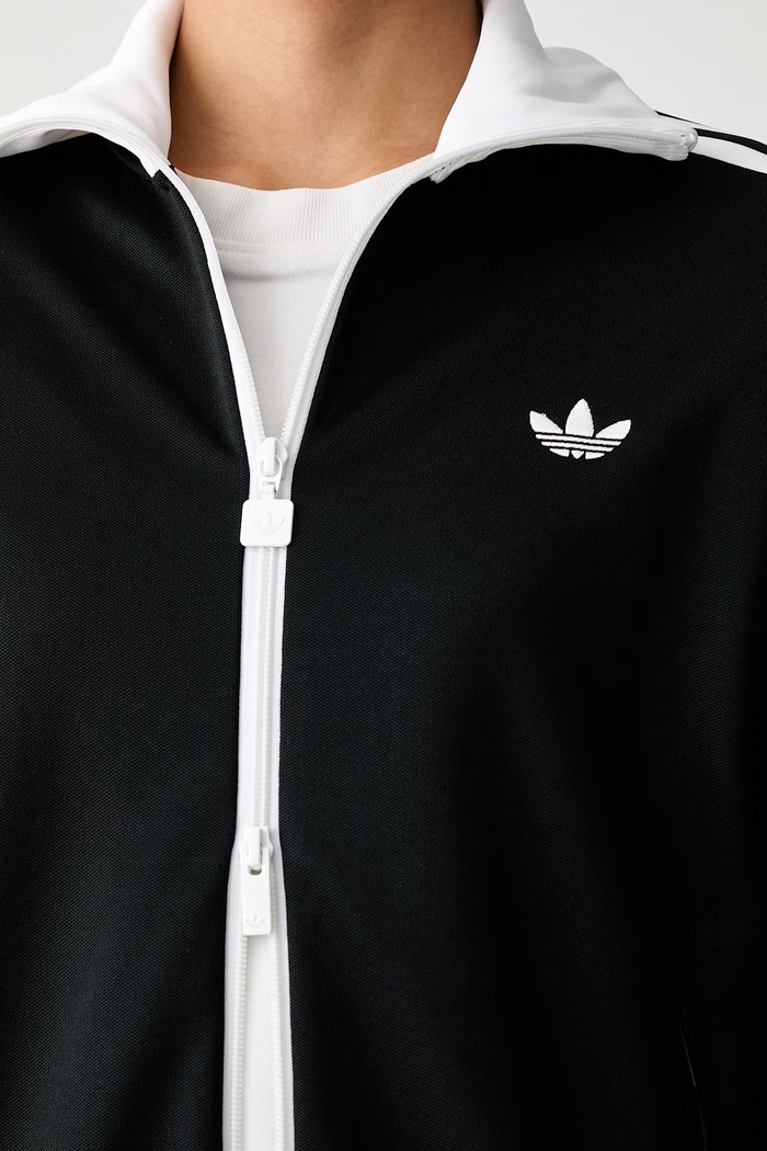 adidas Originals кофта на застёжке для женщин с хлопком Beckenbauer KV9560 чёрный