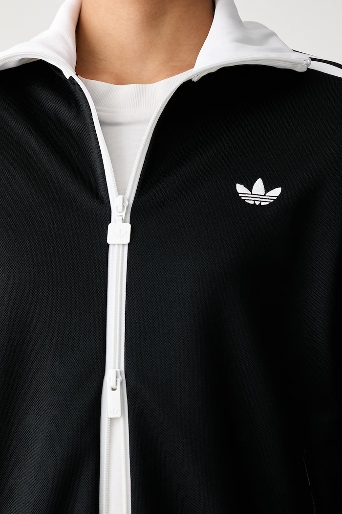 adidas Originals кофта на застёжке для женщин с хлопком Beckenbauer KV9560 чёрный