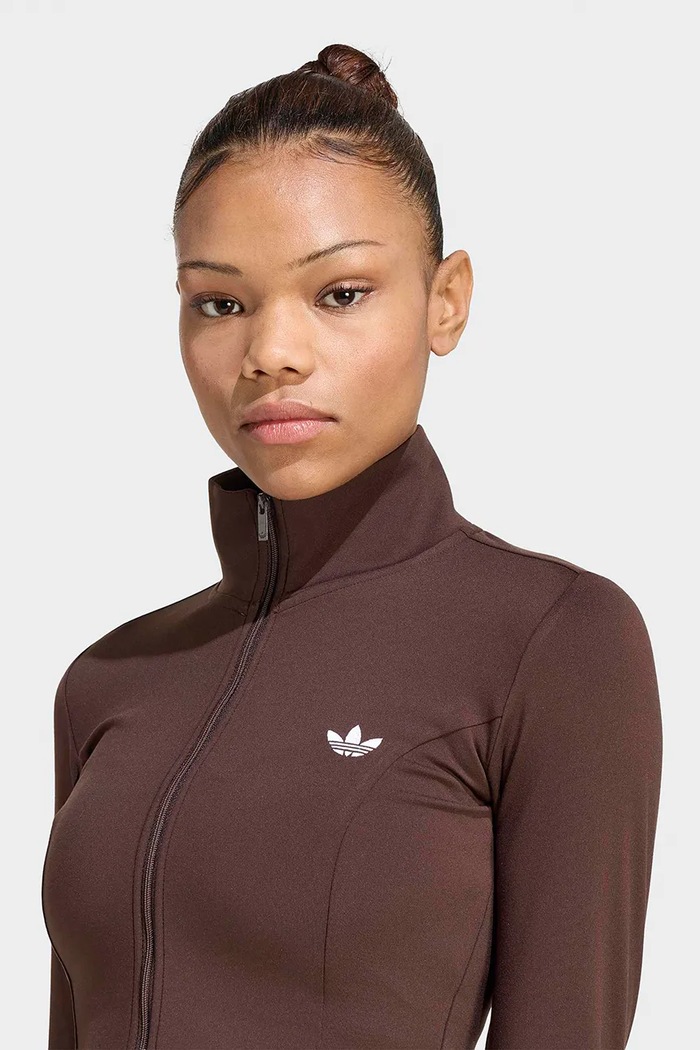 Bluza rozpinana damska Essentials adidas Originals KV9157 brązowy