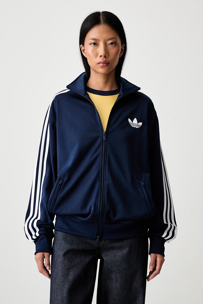 adidas Originals dukserica na zakopčavanje za žene Firebird mornarsko plava KV5402