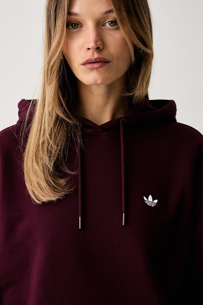 adidas Originals dukserica sa kapuljačom za žene s pamukom Essentials bordo KT2274