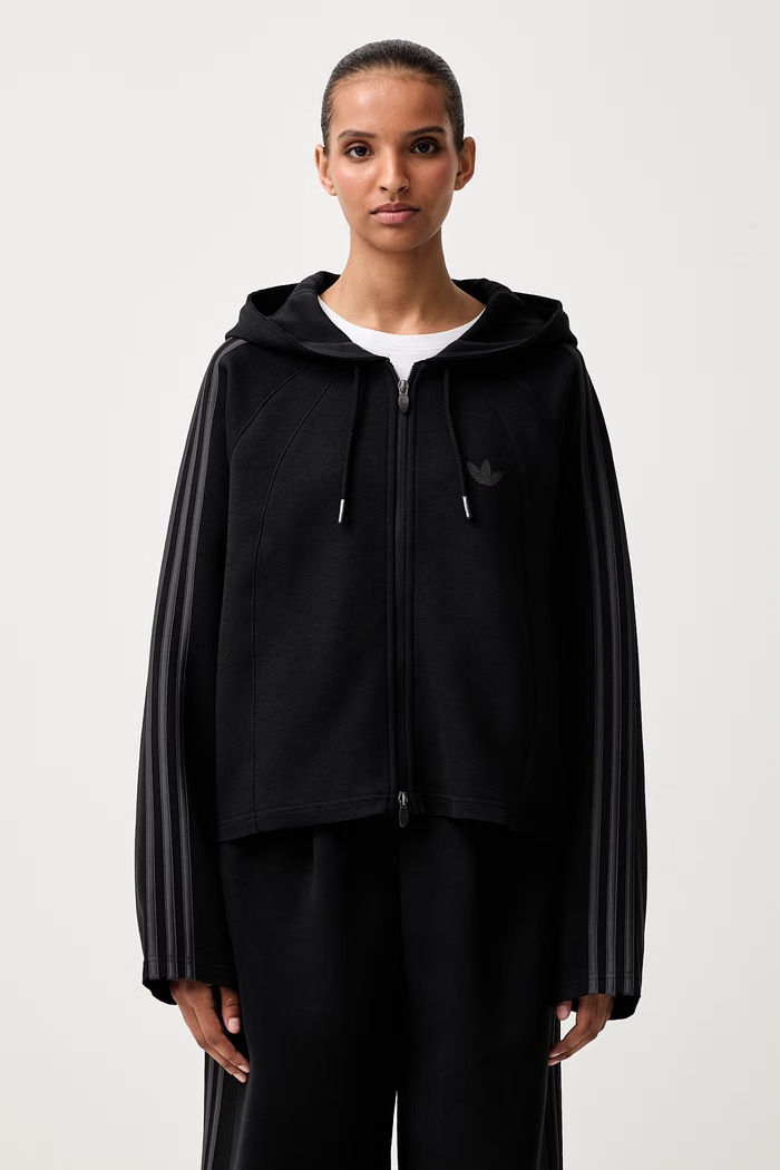adidas Originals кофта на застёжке с капюшоном женская хлопковая SST 2.0 чёрный KT1776