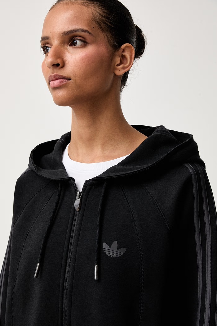 adidas Originals кофта на застёжке с капюшоном женская хлопковая SST 2.0 чёрный KT1776