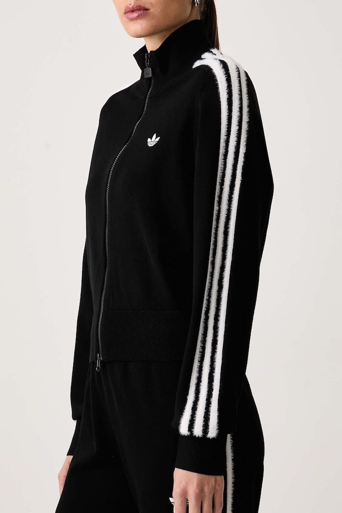 Hanorac cu fermoar pentru femei cu vâscoză Firebird adidas Originals KS7366 negru