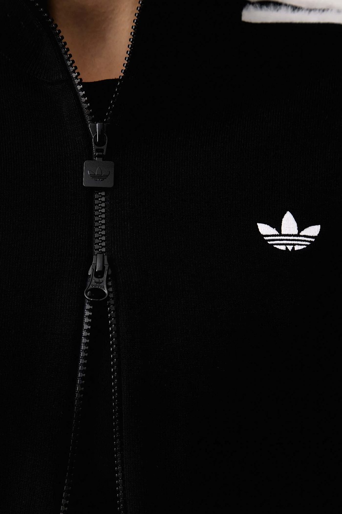 Hanorac cu fermoar pentru femei cu vâscoză Firebird adidas Originals negru KS7366