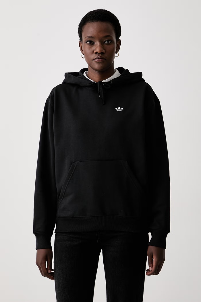 adidas Originals bluza z kapturem damska z bawełną Essentials czarny KS4828.
