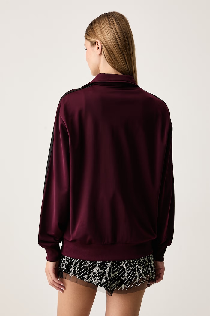 Ruházat adidas Originals Cipzáras melegítőfelső női Firebird KS4678 burgundia