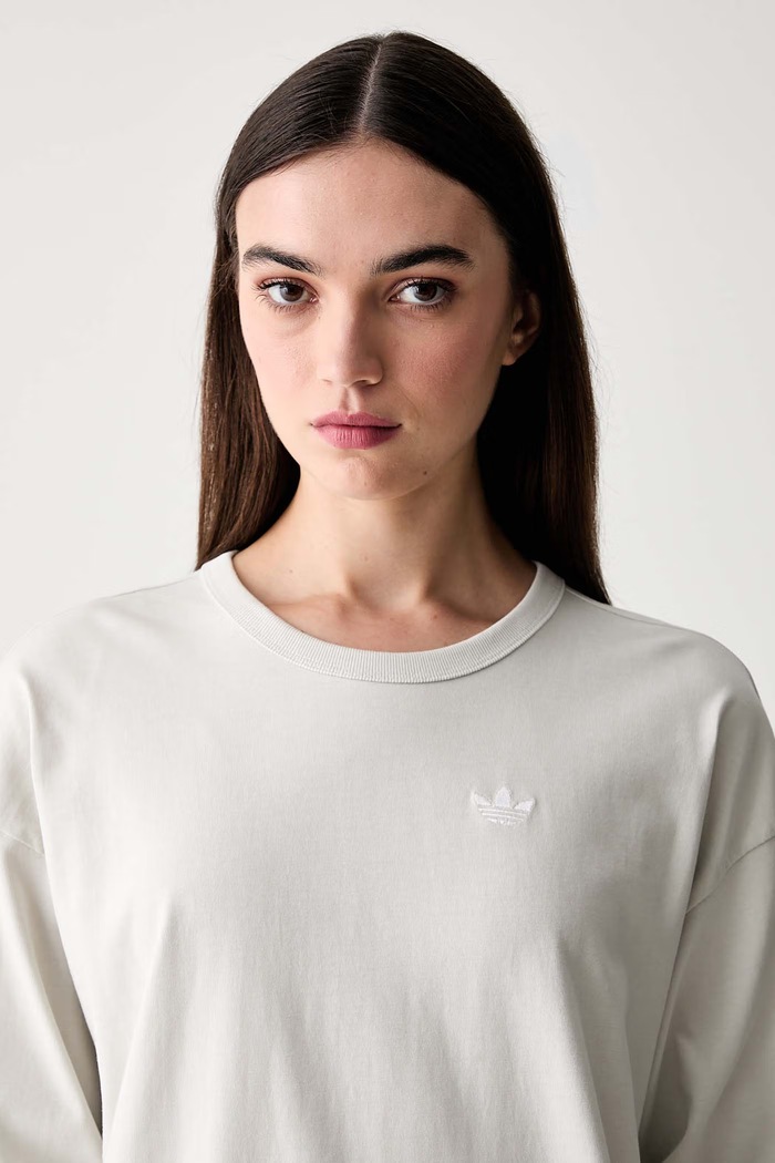 adidas Originals longsleeve damski bawełniany Essentials szary KR8791