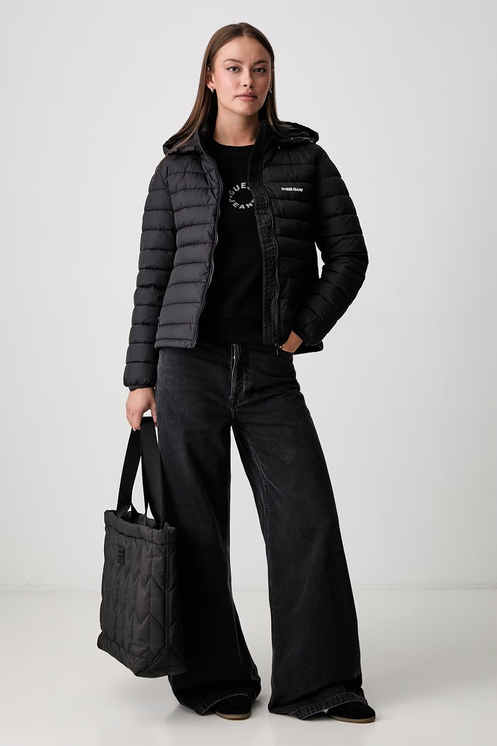 Guess Jeans hanorac pentru femei din bumbac W6YQ19.K4778 negru AW26