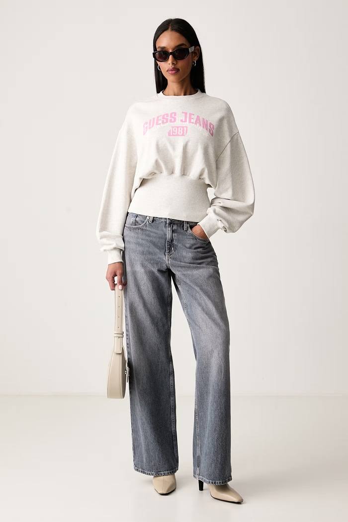 Guess Jeans Mikina dámská bavlněná W6YQ08.K3866 šedá AW26