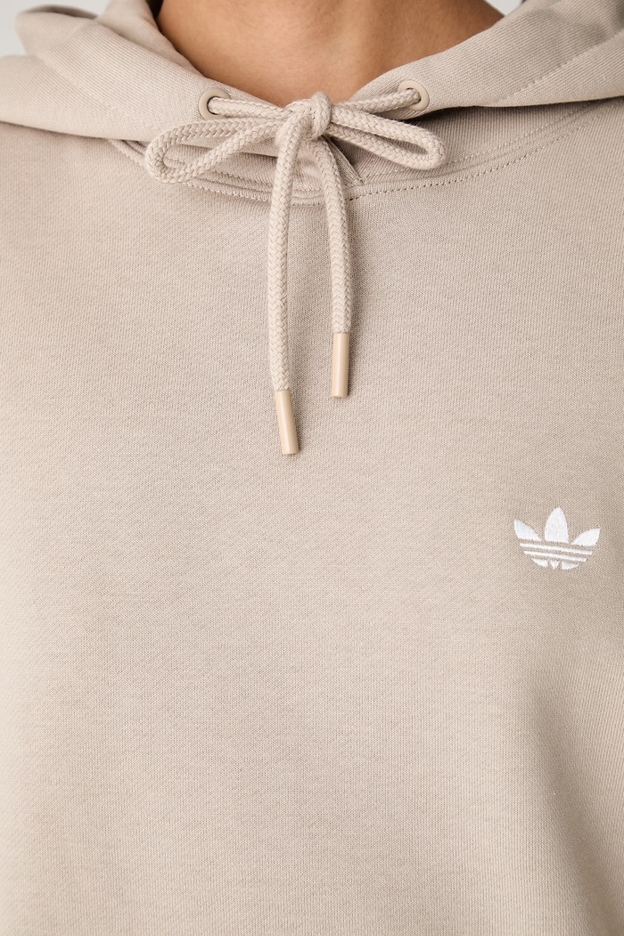 adidas Originals μπλούζα με κουκούλα γυναικεία με βαμβάκι Essentials KR3591 μπεζ