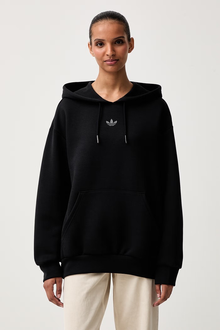 adidas Originals кофта с капюшоном для женщин с хлопком Spacer чёрный KQ6461