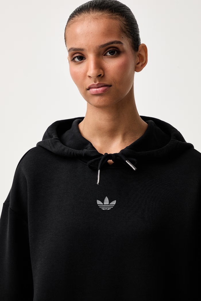 adidas Originals кофта с капюшоном для женщин с хлопком Spacer чёрный KQ6461