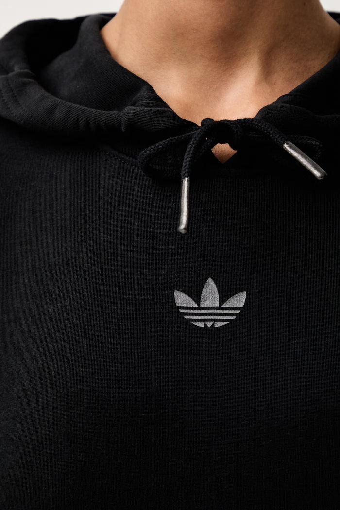 adidas Originals кофта с капюшоном для женщин с хлопком Spacer KQ6461 чёрный