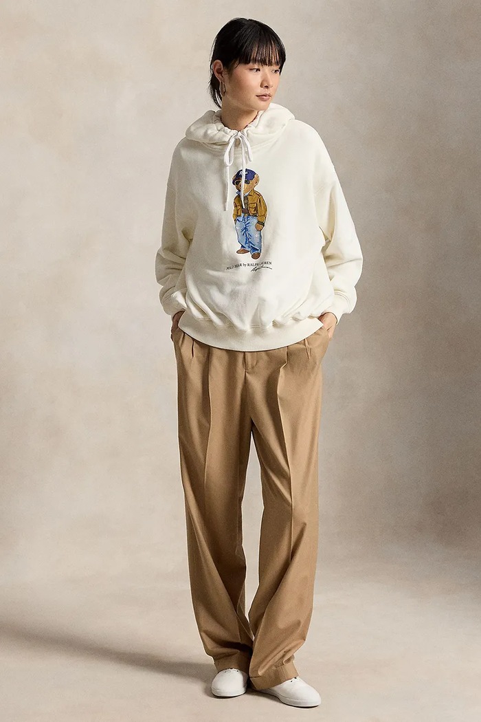 Odzież Polo Ralph Lauren bluza z kapturem damska z bawełną 211B17799 beżowy