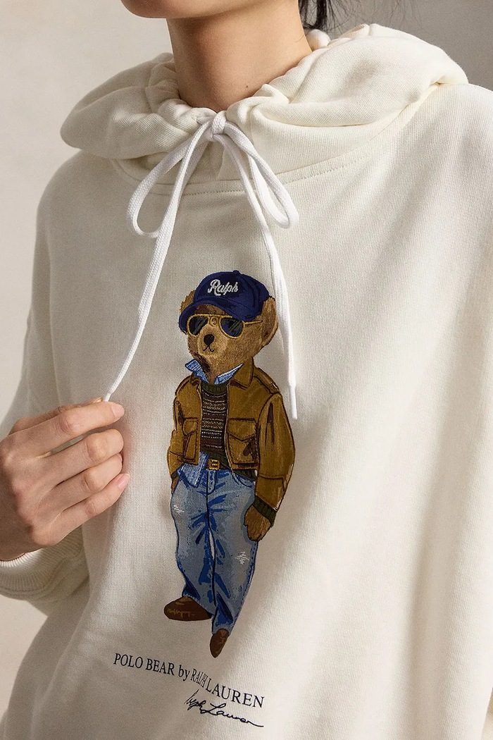 Polo Ralph Lauren bluza z kapturem damska z bawełną beżowy 211B17799