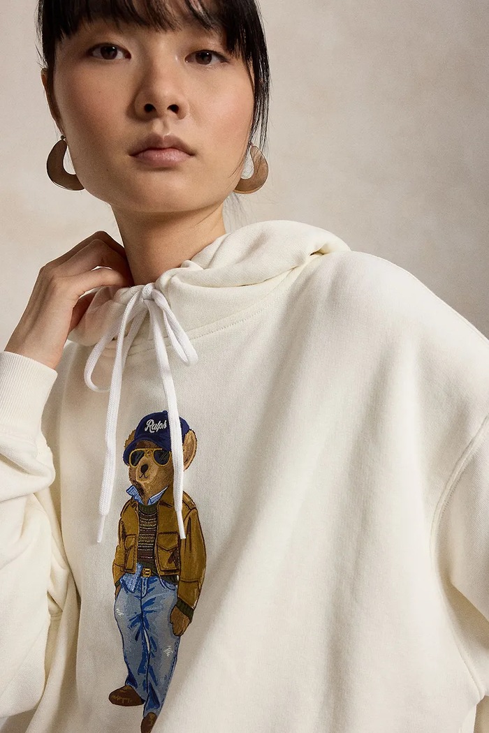 Polo Ralph Lauren bluza z kapturem damska z bawełną 211B17799 beżowy